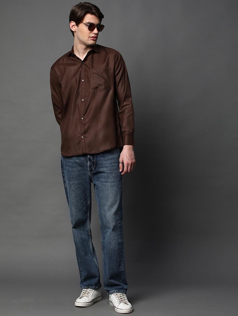 men solid long sleeve regular fit casual shirt - 22013062 - Standard Image - 2