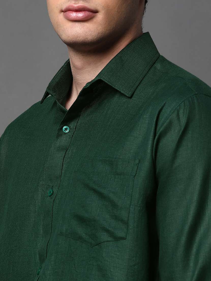 men solid long sleeve regular fit casual shirt - 22013084 -  Standard Image - 2