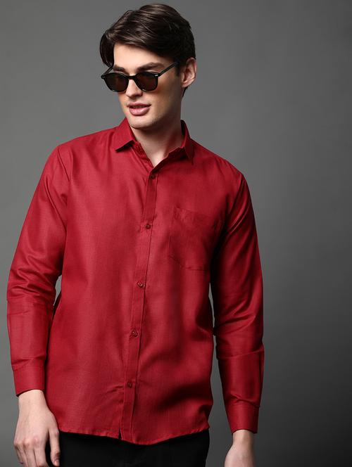 men solid long sleeve regular fit casual shirt - 22013085 -  Standard Image - 0