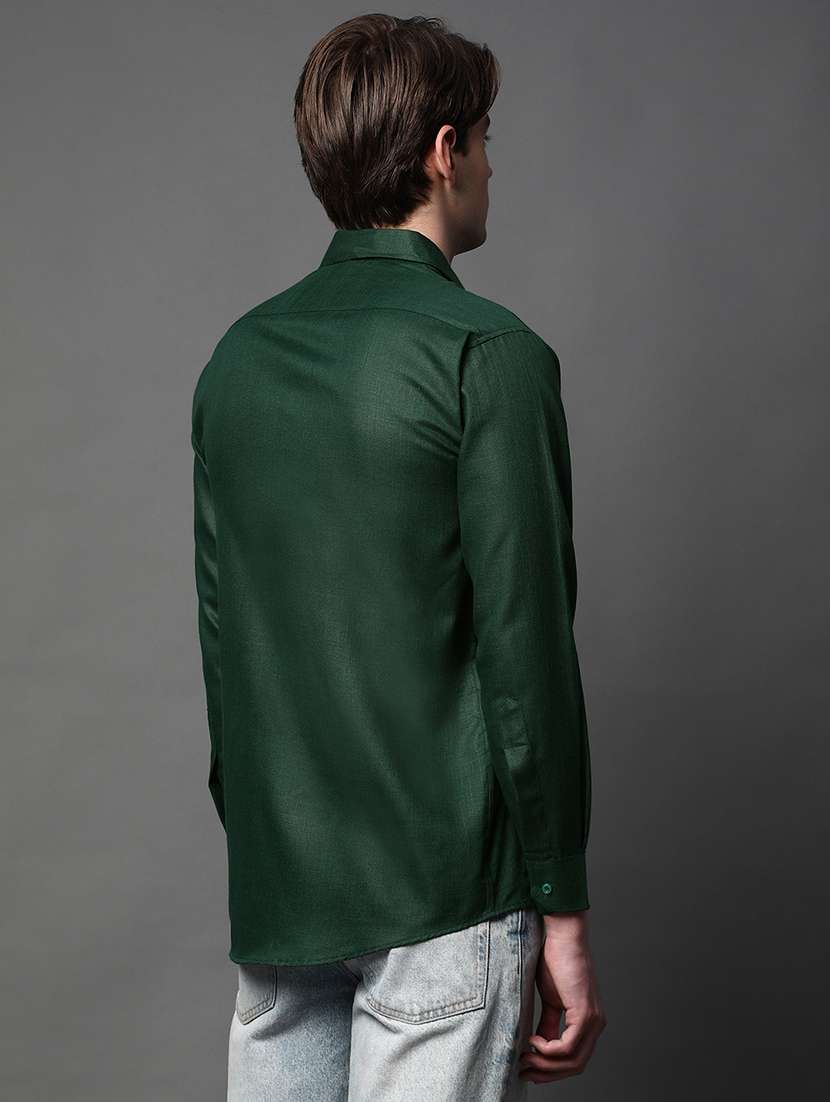 men solid long sleeve regular fit casual shirt - 22013093 -  Standard Image - 2