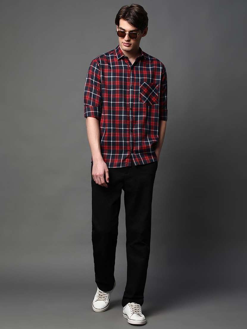 men checkered long sleeve regular fit casual shirt - 22013123 -  Standard Image - 2