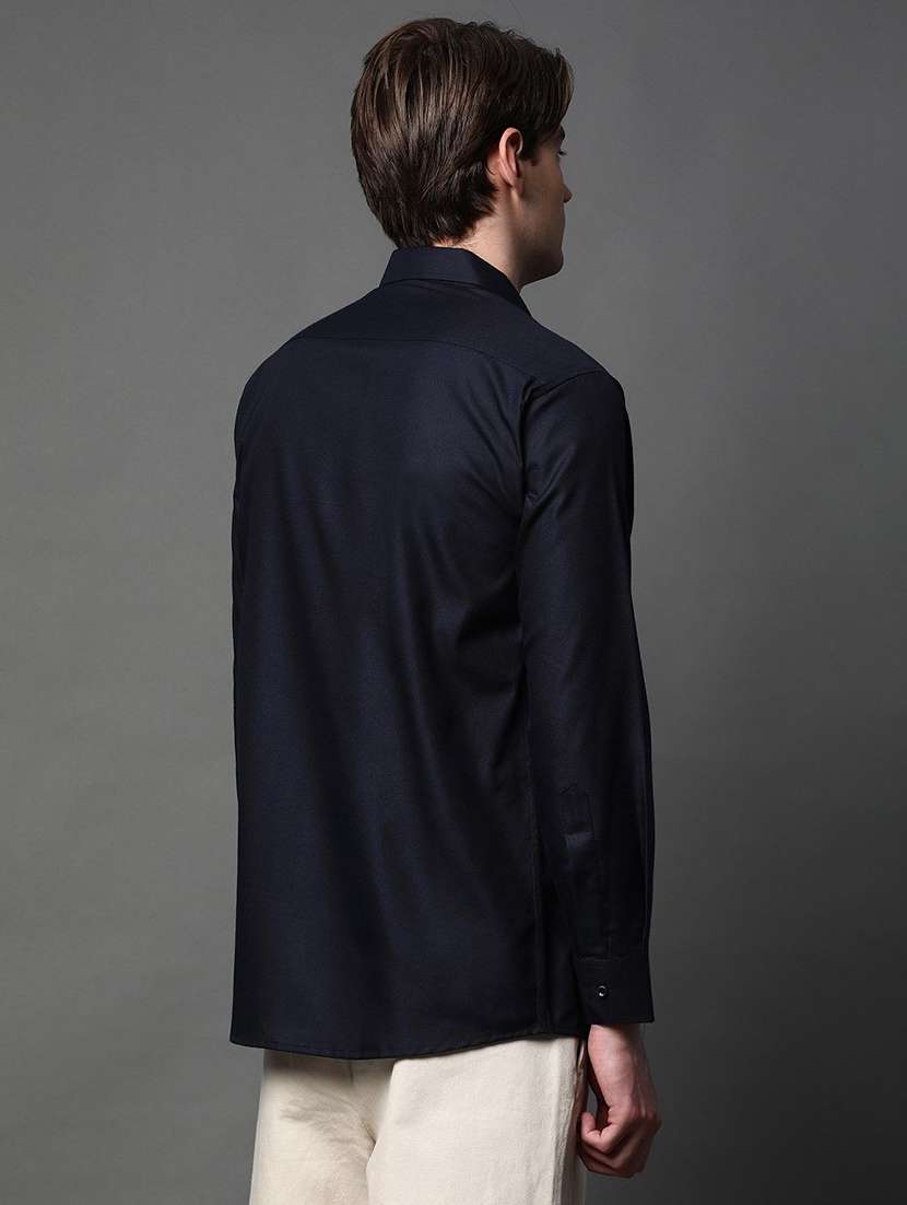 men solid long sleeve regular fit casual shirt - 22013124 -  Standard Image - 2