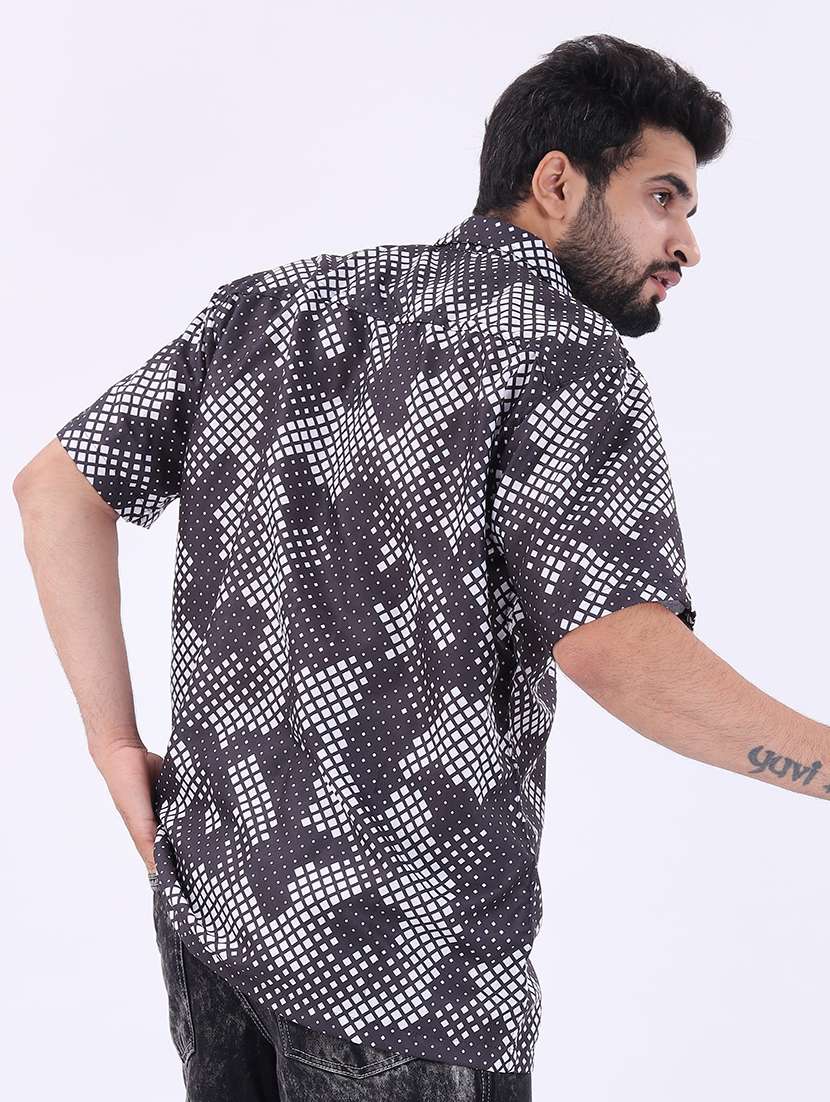 men printed short sleeve oversized casual shirt - 22013150 -  Standard Image - 2
