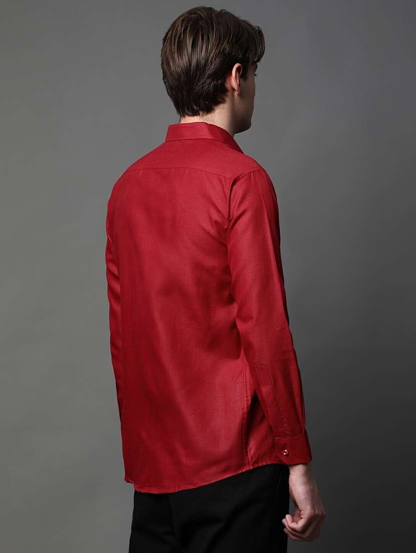 men solid long sleeve regular fit casual shirt - 22013171 -  Standard Image - 2