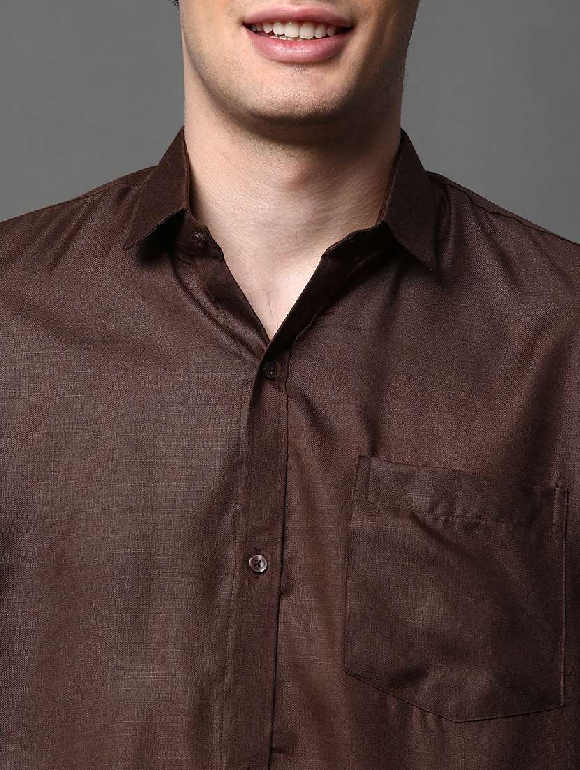 men solid long sleeve regular fit casual shirt - 22013186 -  Standard Image - 2