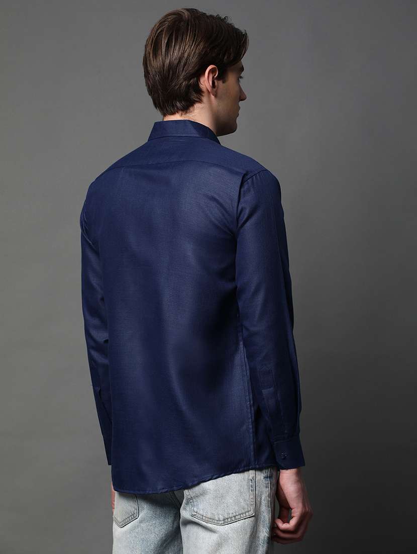 men solid long sleeve regular fit casual shirt - 22013187 -  Standard Image - 2