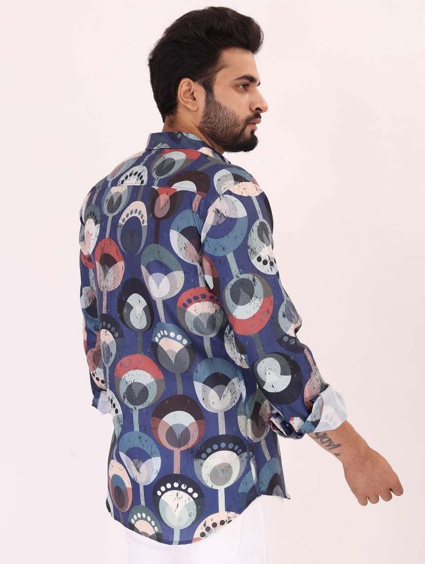 men printed long sleeve regular fit casual shirt - 22013195 - Standard Image - 2
