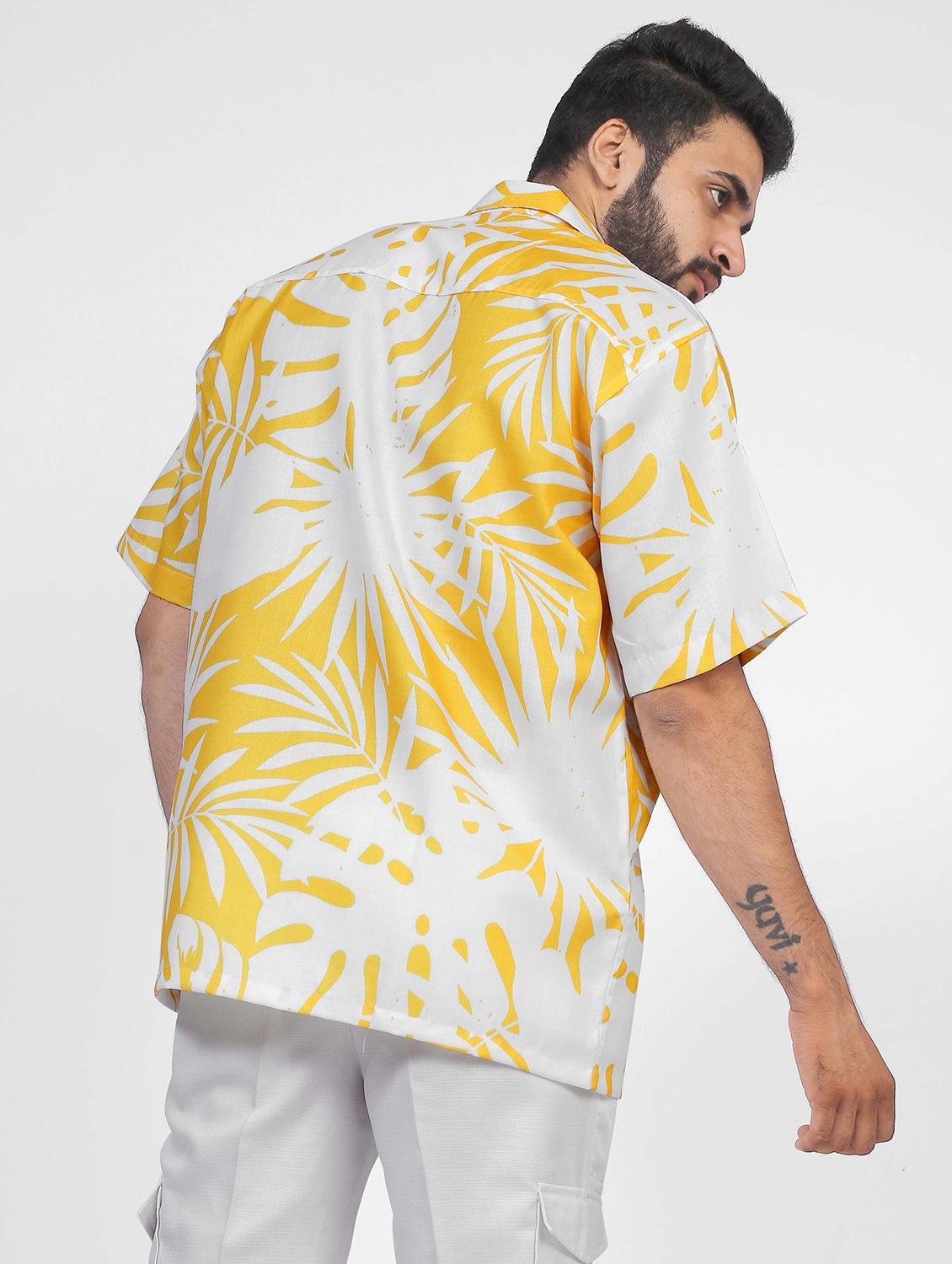 men printed short sleeve oversized casual shirt - 22013223 - Standard Image - 2