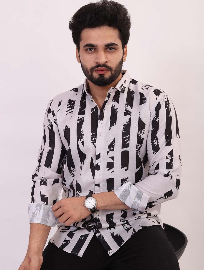 men printed long sleeve regular fit casual shirt - 22013228 - Standard Image - 2