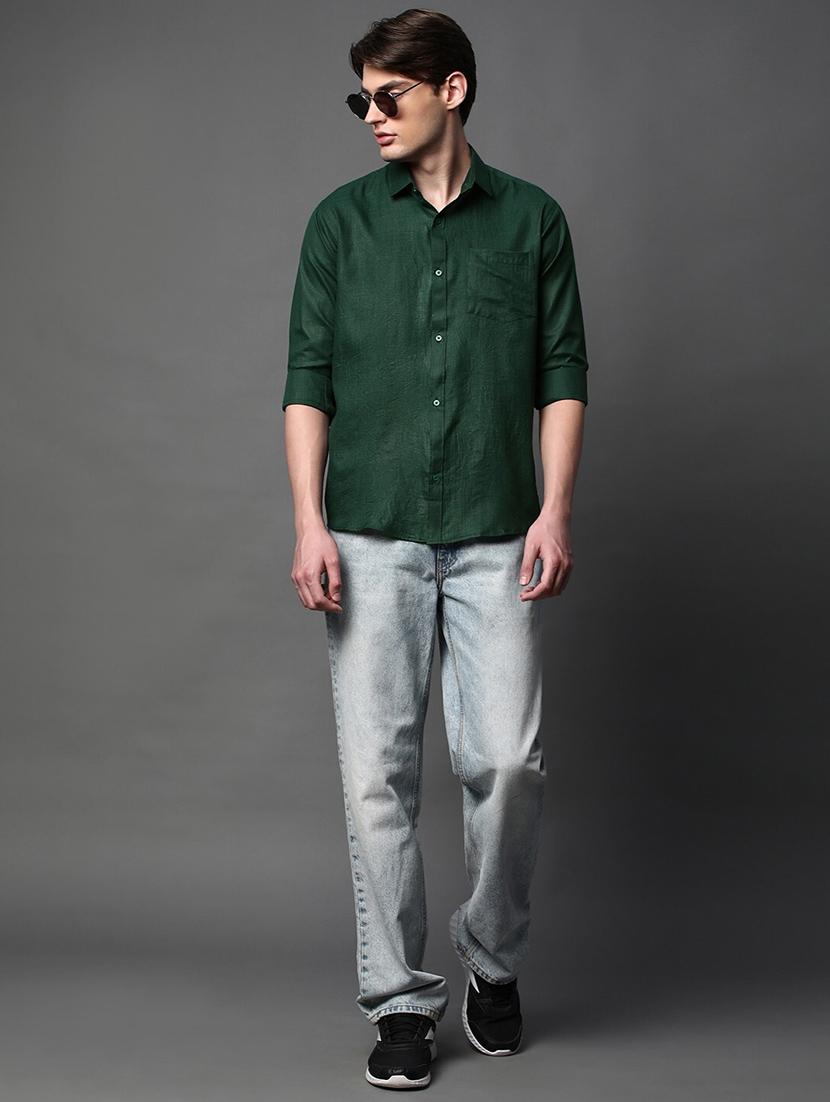 men solid long sleeve regular fit casual shirt - 22013232 - Standard Image - 2