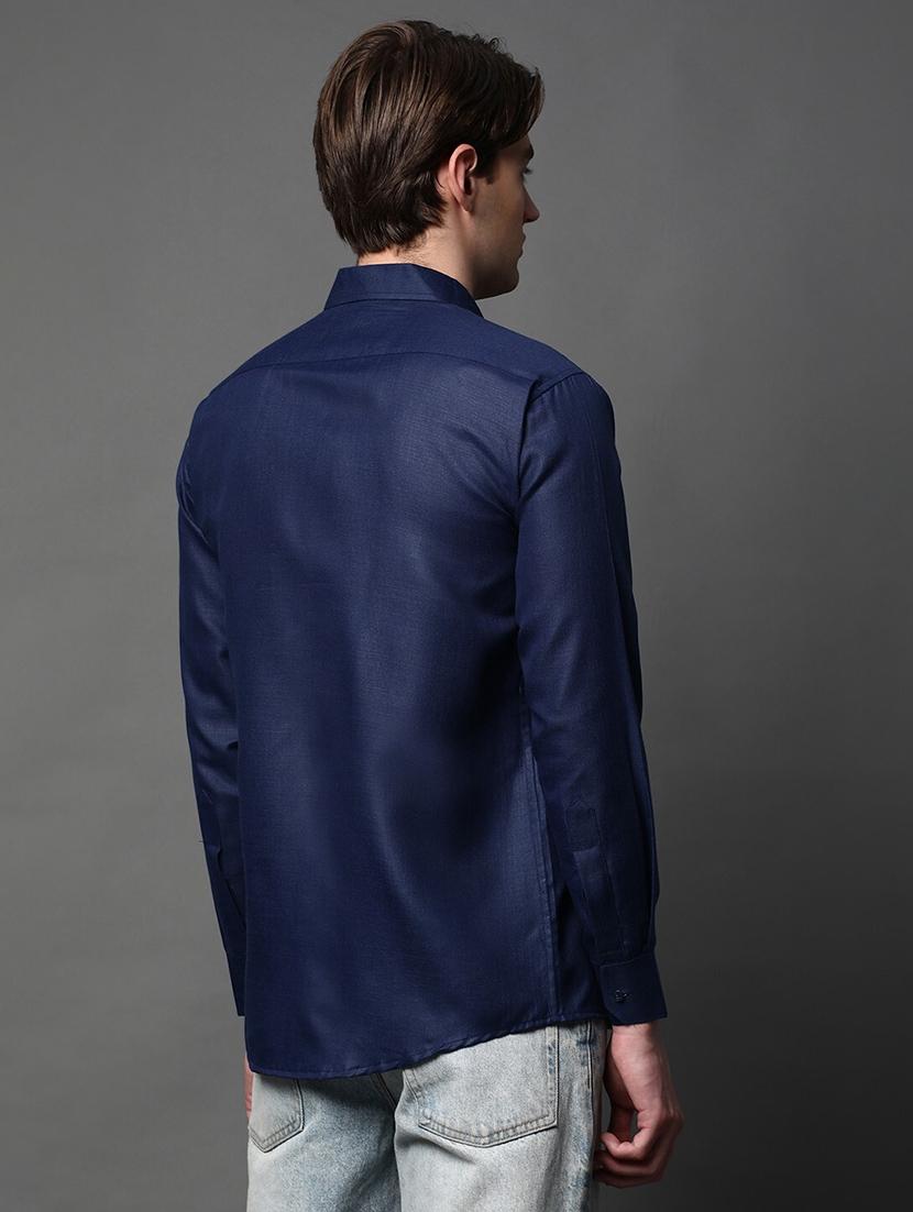 men solid long sleeve regular fit casual shirt - 22013235 - Standard Image - 2