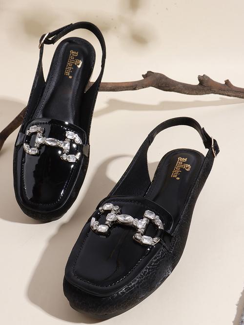 women black back strap slip on flats - 22013256 - Standard Image - 0