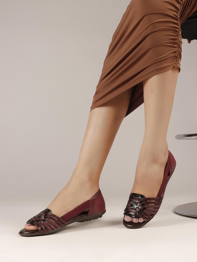 women solid peep toe slip on ballerina - 22013268 - Standard Image - 2