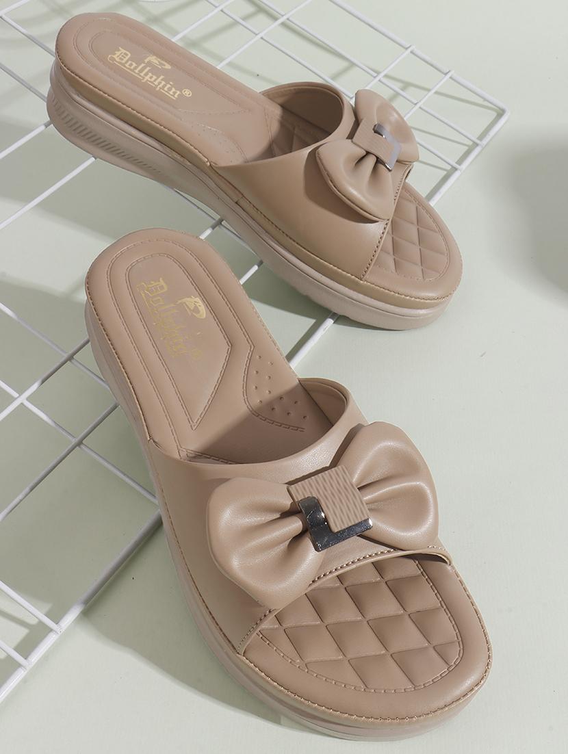 women solid slip on flats 