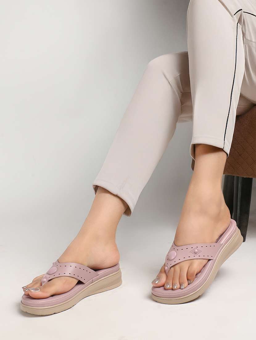 women mauve solid slip on sandal - 22013290 -  Standard Image - 2