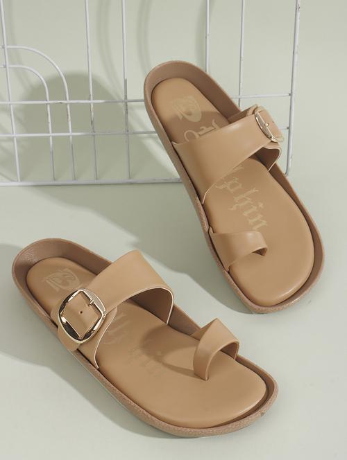women solid one toe slip on flats - 22013293 -  Standard Image - 0