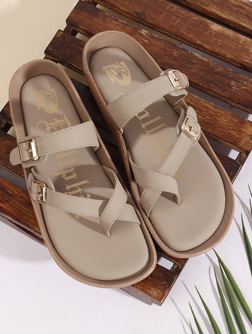 women taupe slip on sandal - 22013307 -  Standard Image - 0