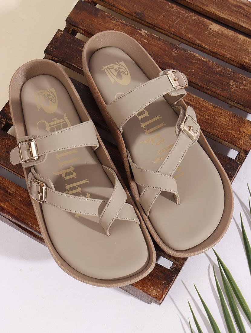 women taupe slip on sandal - 22013307 -  Zoom Image - 0