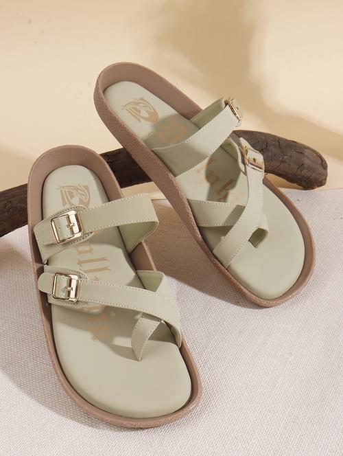 women green slip on sandal - 22013308 -  Standard Image - 0