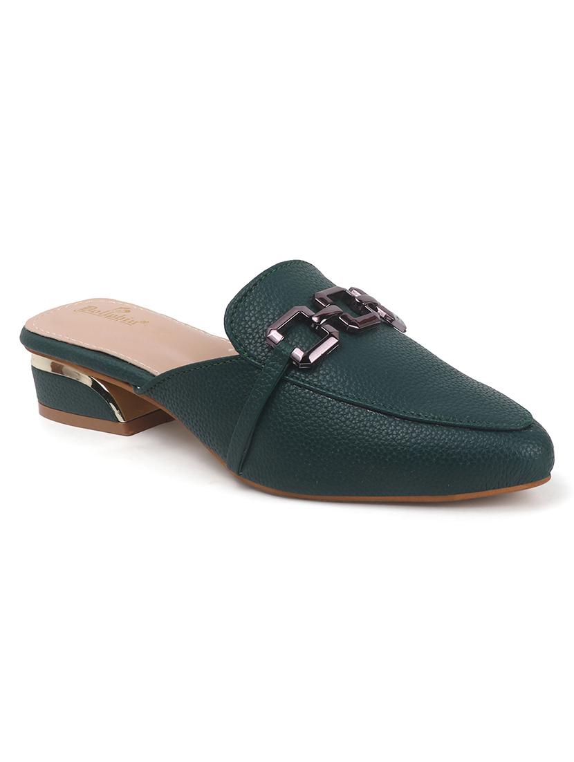 women green solid slip on mule - 22013314 - Standard Image - 2