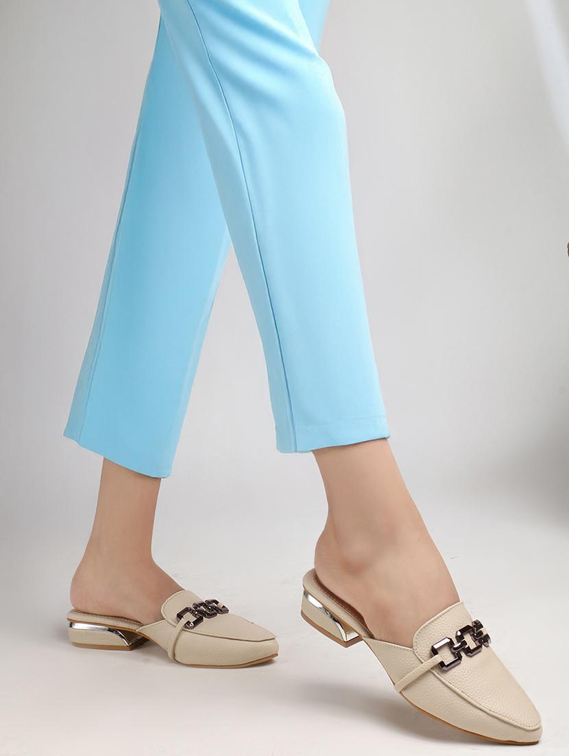 women beige solid slip on mule - 22013315 - Standard Image - 2
