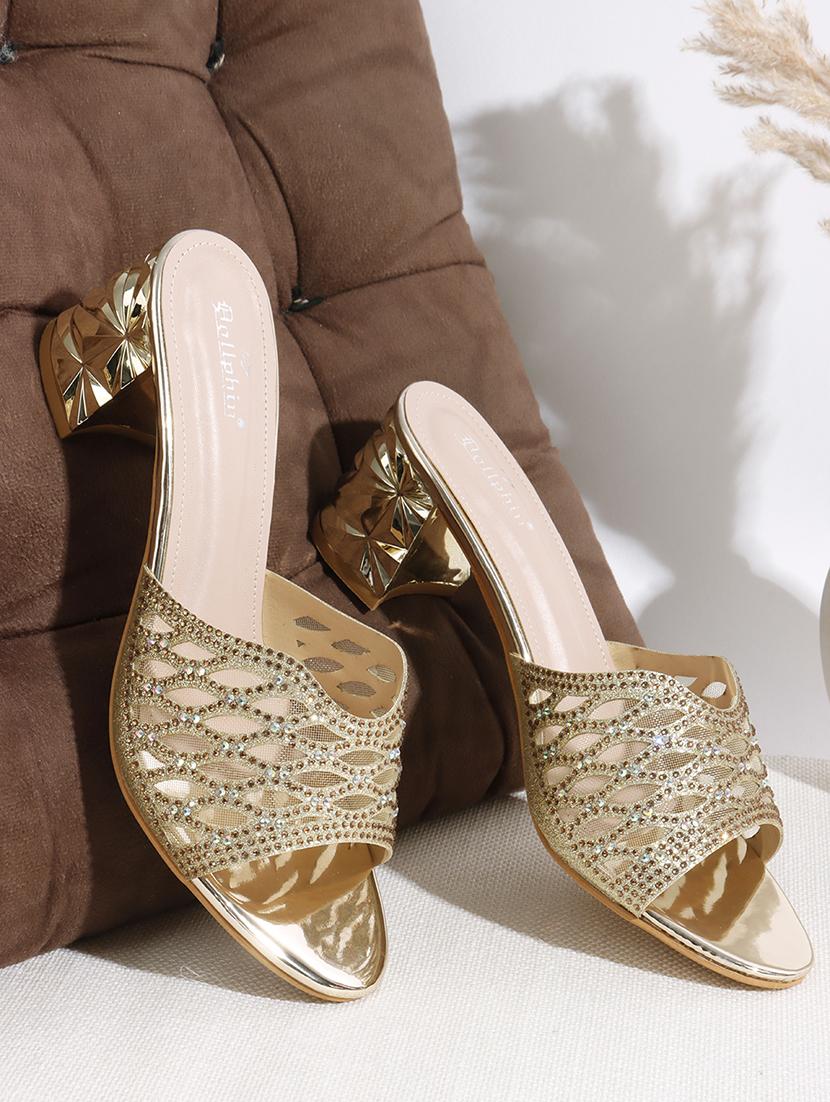 women gold slip on sandal - 22013316 - Zoom Image - 0
