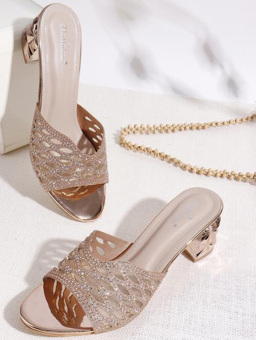 women nude embellished slip on sandal - 22013318 -  Standard Image - 0