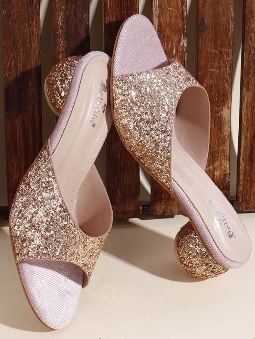 women gold embellished slip on sandal - 22013328 -  Standard Image - 0