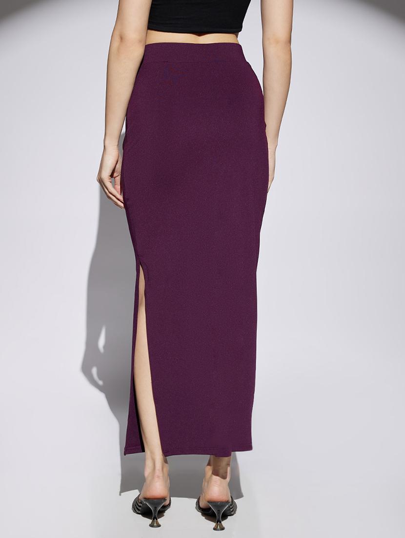 women solid high rise bodycon skirt - 22013369 - Standard Image - 2