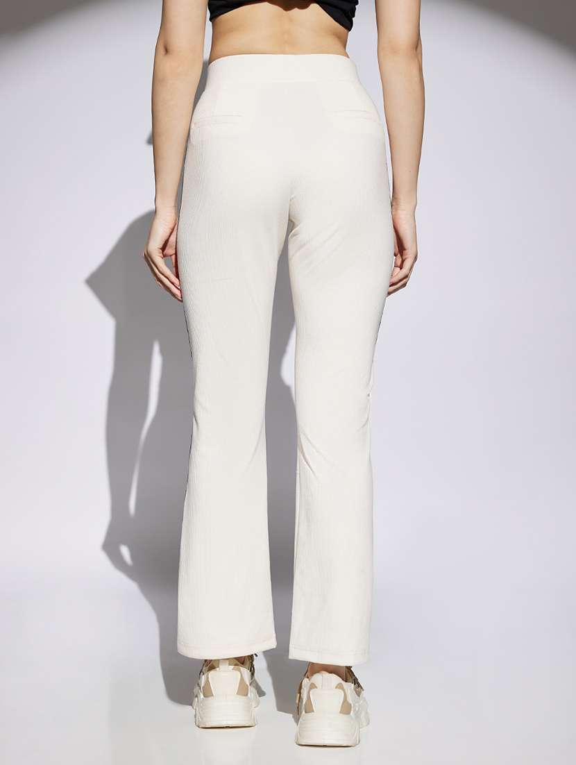 women solid high rise bootcut trouser - 22013375 -  Standard Image - 2