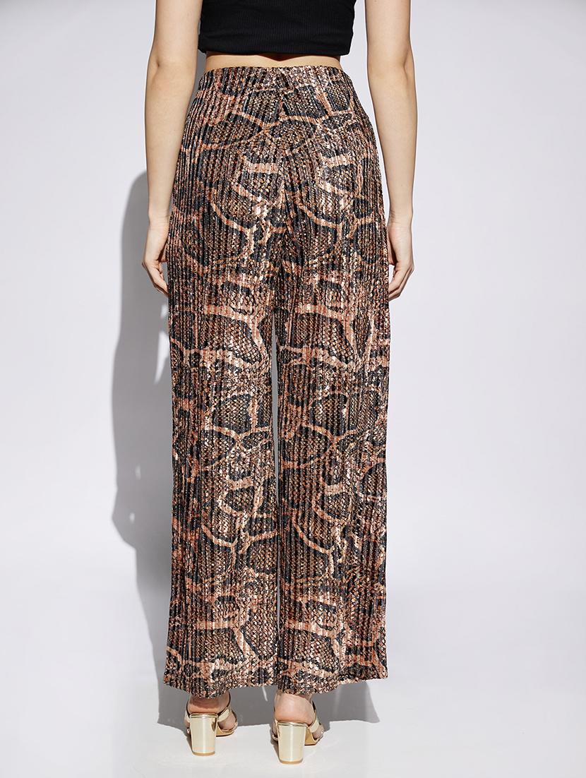 women animal print high rise wide leg trouser - 22013376 - Standard Image - 2
