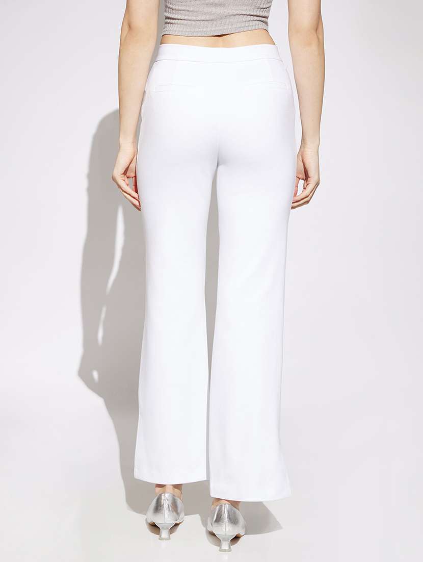 women solid mid rise bootcut trouser - 22013377 -  Standard Image - 2