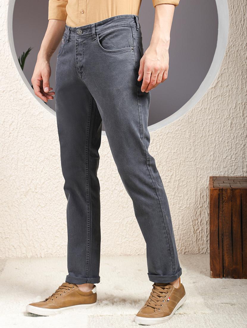 men grey plain low rise slim fit jeans - 22013447 - Standard Image - 2