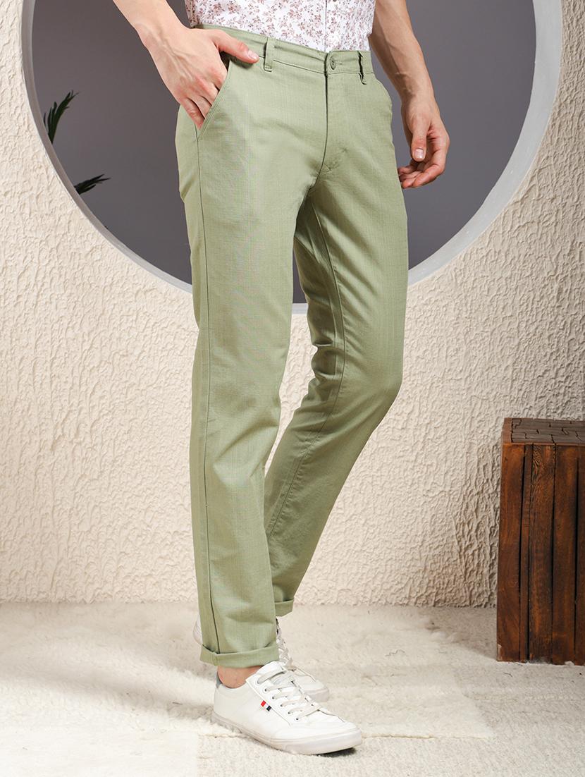 men solid mid rise flat front casual chinos - 22013452 - Standard Image - 2