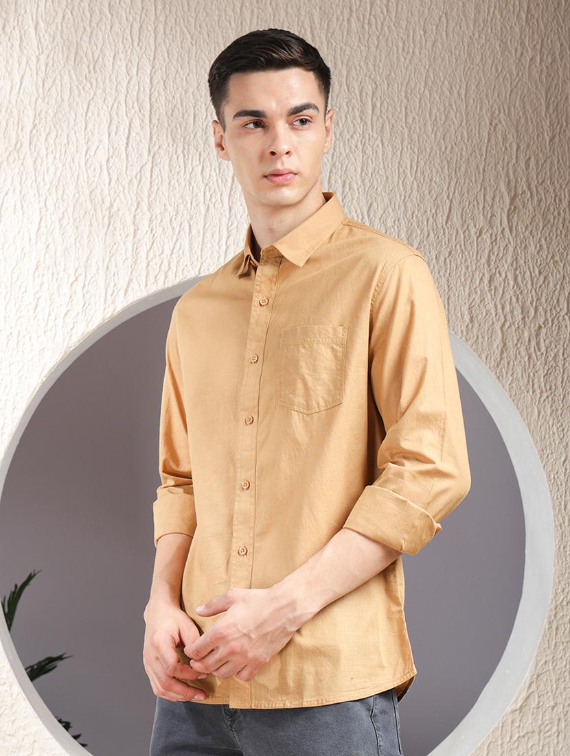 men solid long sleeve regular fit casual shirt - 22013458 - Standard Image - 2