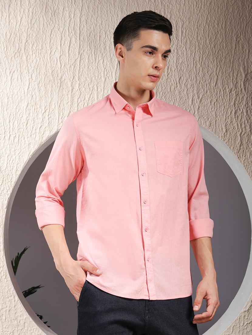 men solid long sleeve regular fit casual shirt - 22013460 - Standard Image - 2