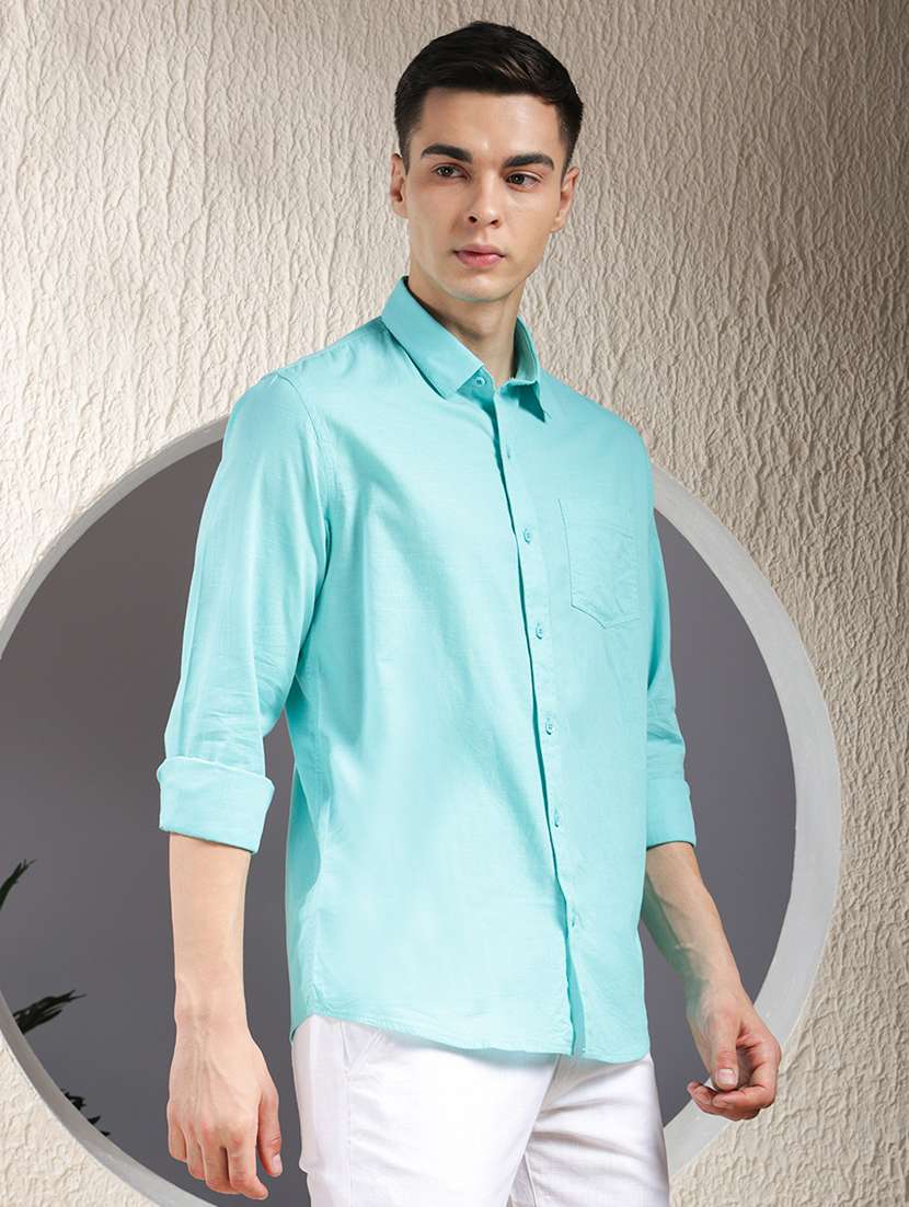 men solid long sleeve regular fit casual shirt - 22013461 -  Standard Image - 2