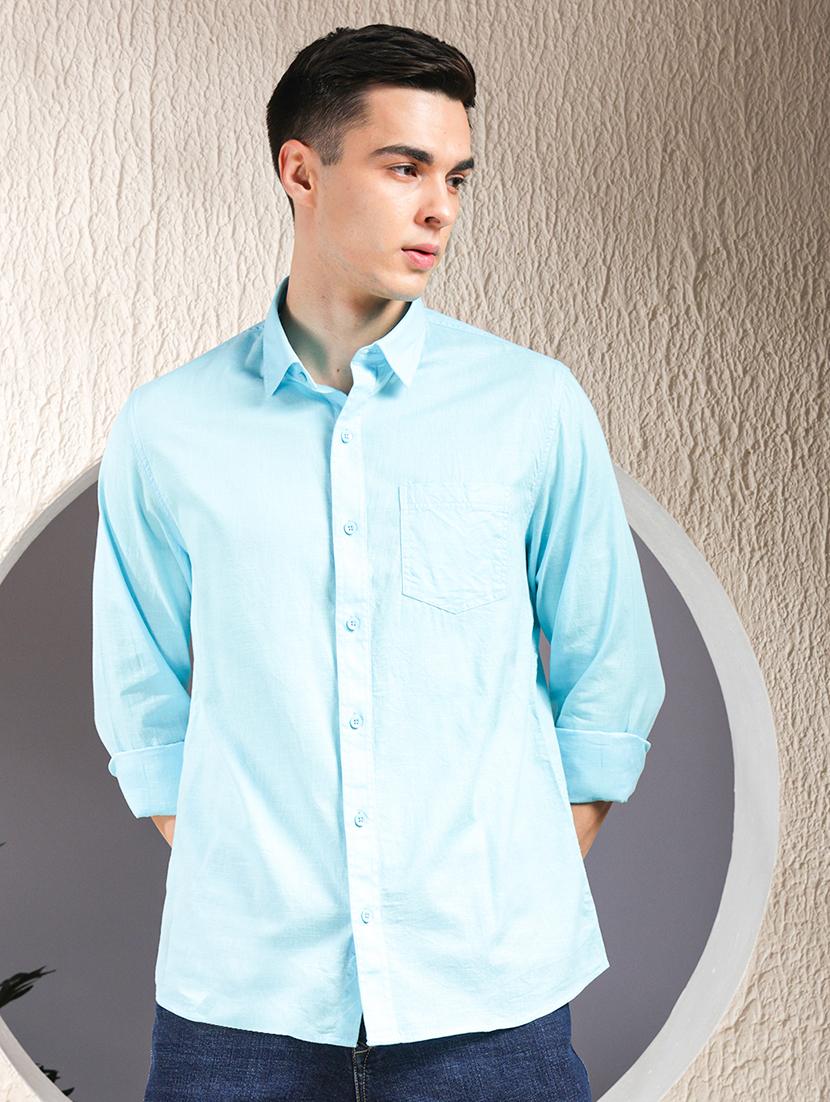 men solid long sleeve regular fit casual shirt - 22013462 - Standard Image - 2