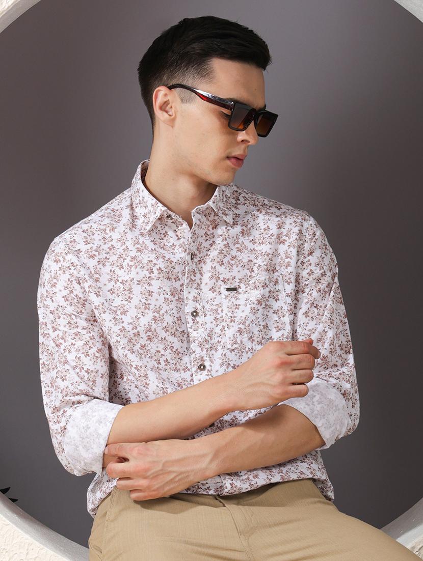 men printed long sleeve regular fit casual shirt - 22013463 - Zoom Image - 0