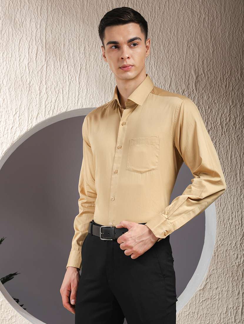 men solid long sleeve slim fit formal shirt - 22013467 - Standard Image - 2