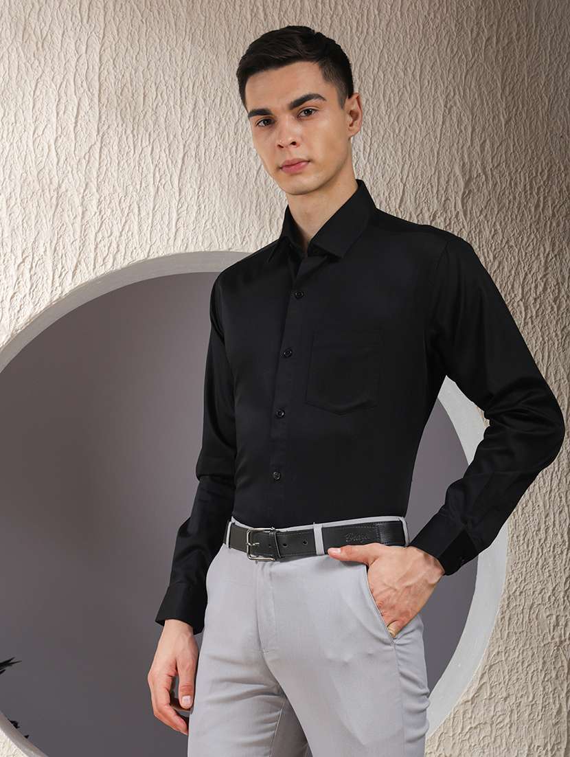 men solid long sleeve slim fit formal shirt - 22013468 -  Standard Image - 2