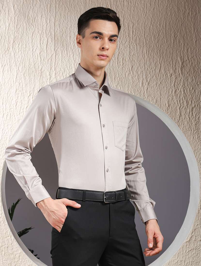 men solid long sleeve slim fit formal shirt - 22013469 -  Standard Image - 2