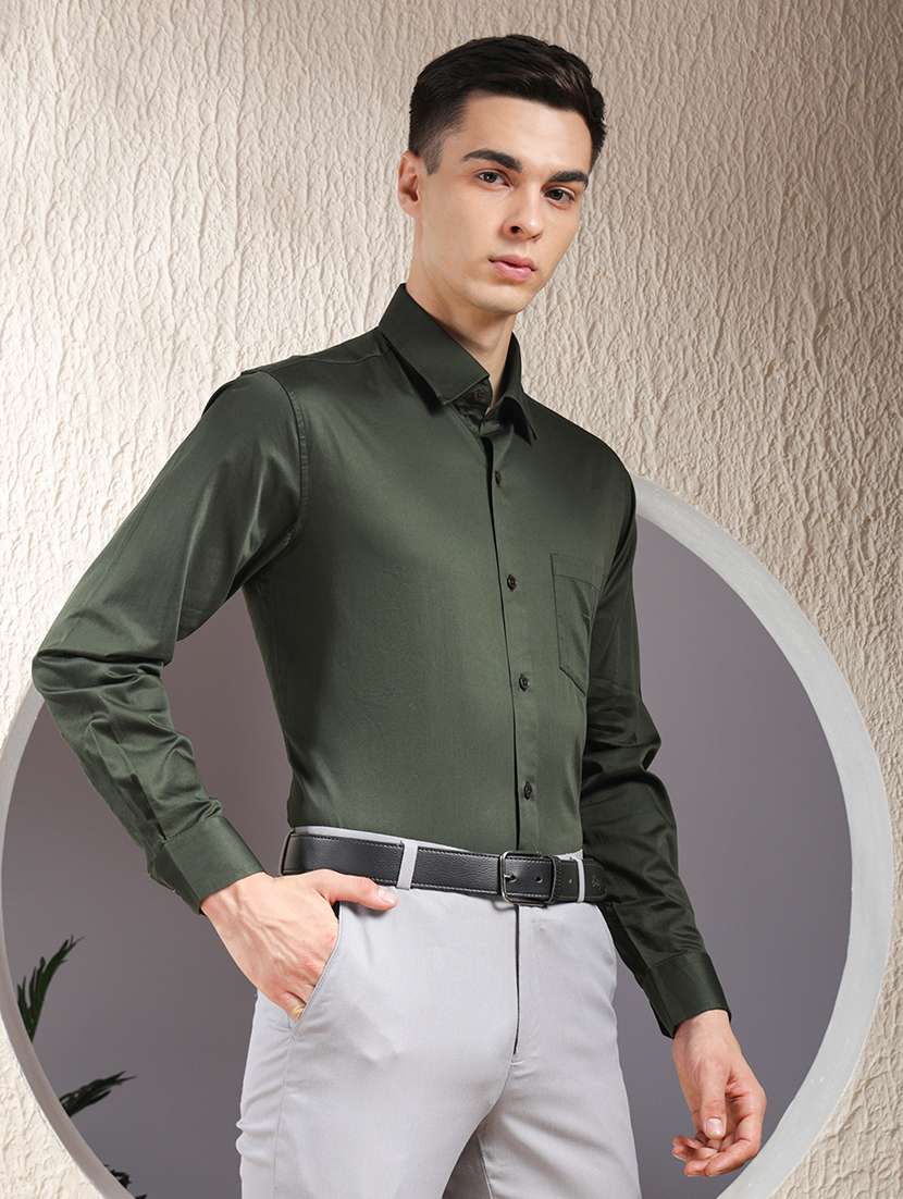 men solid long sleeve slim fit formal shirt - 22013471 -  Standard Image - 2