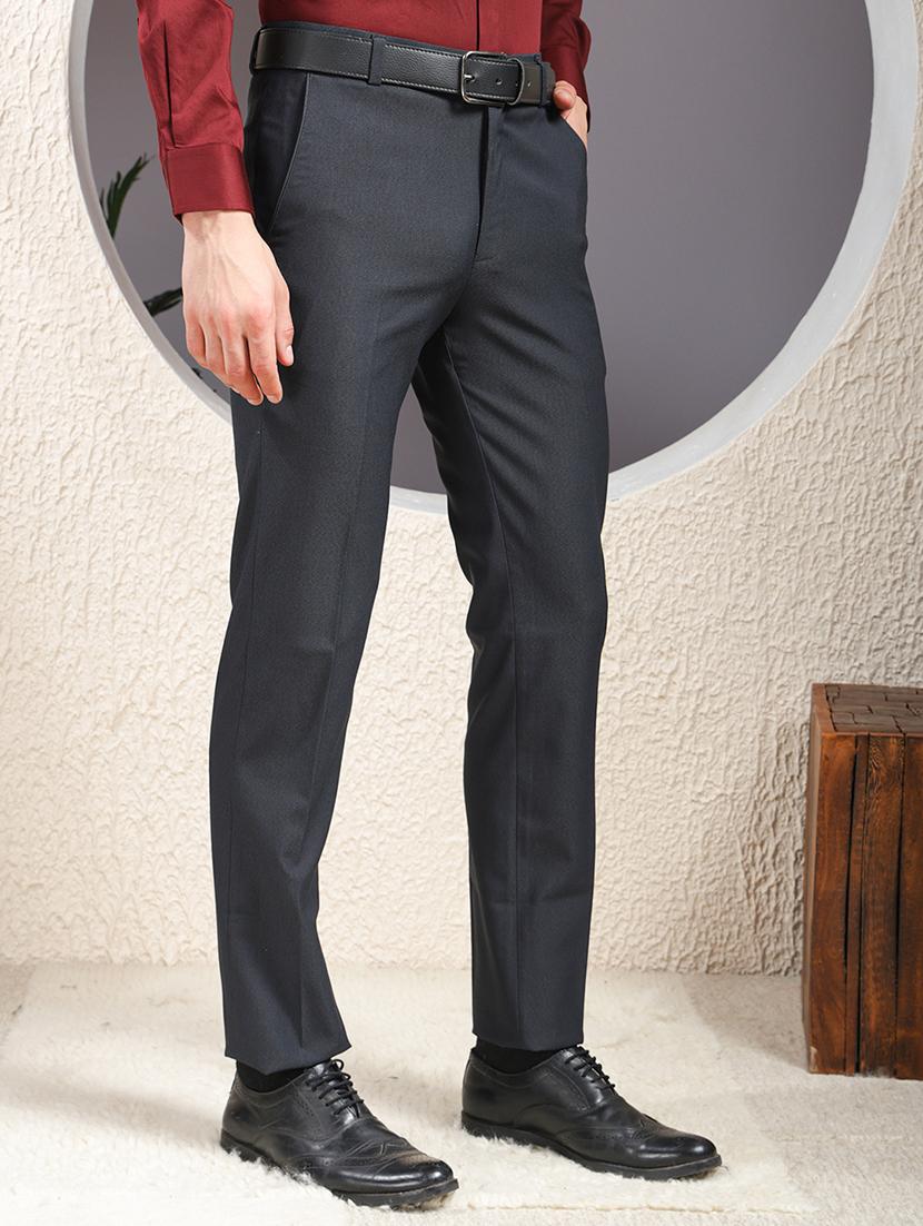 men solid mid rise flat front formal trouser - 22013477 - Standard Image - 2