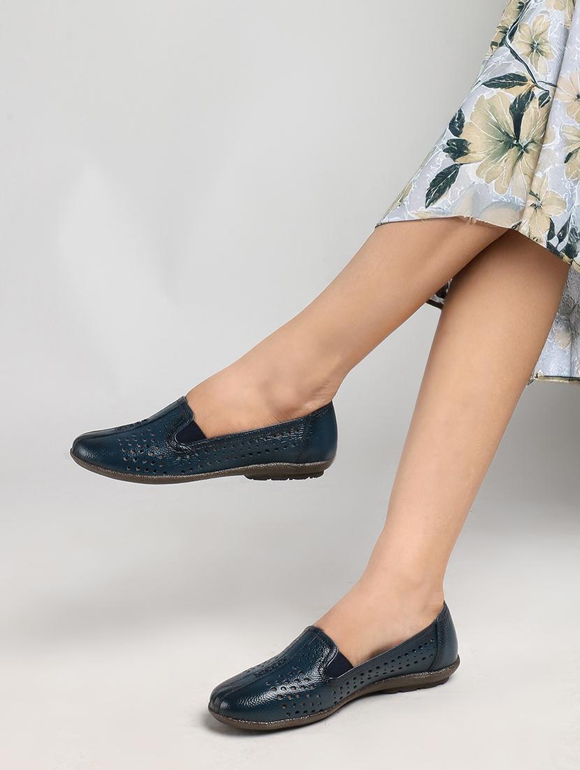 women blue slip on ballerina - 22013506 - Standard Image - 2