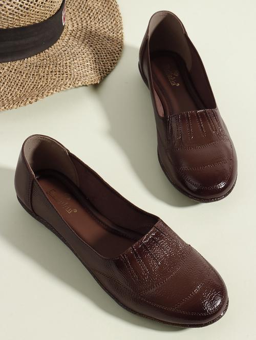 women brown slip on ballerina - 22013513 - Standard Image - 0