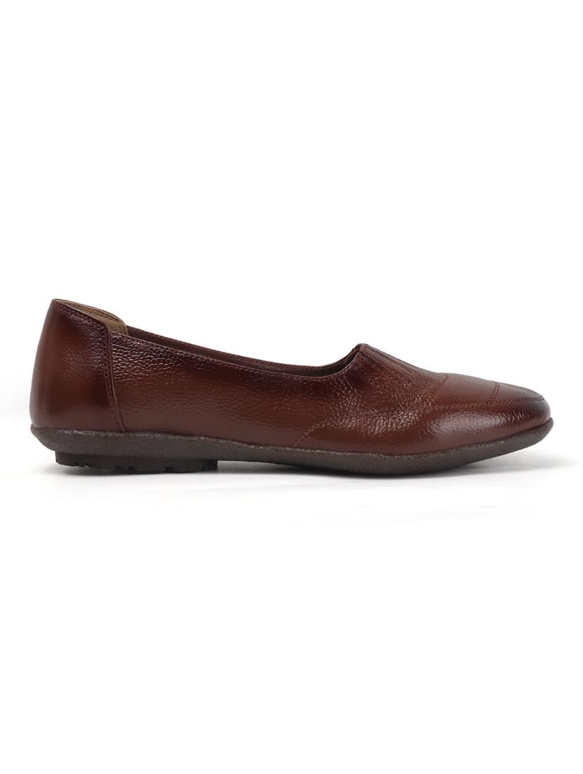 women brown slip on ballerina - 22013513 - Standard Image - 2