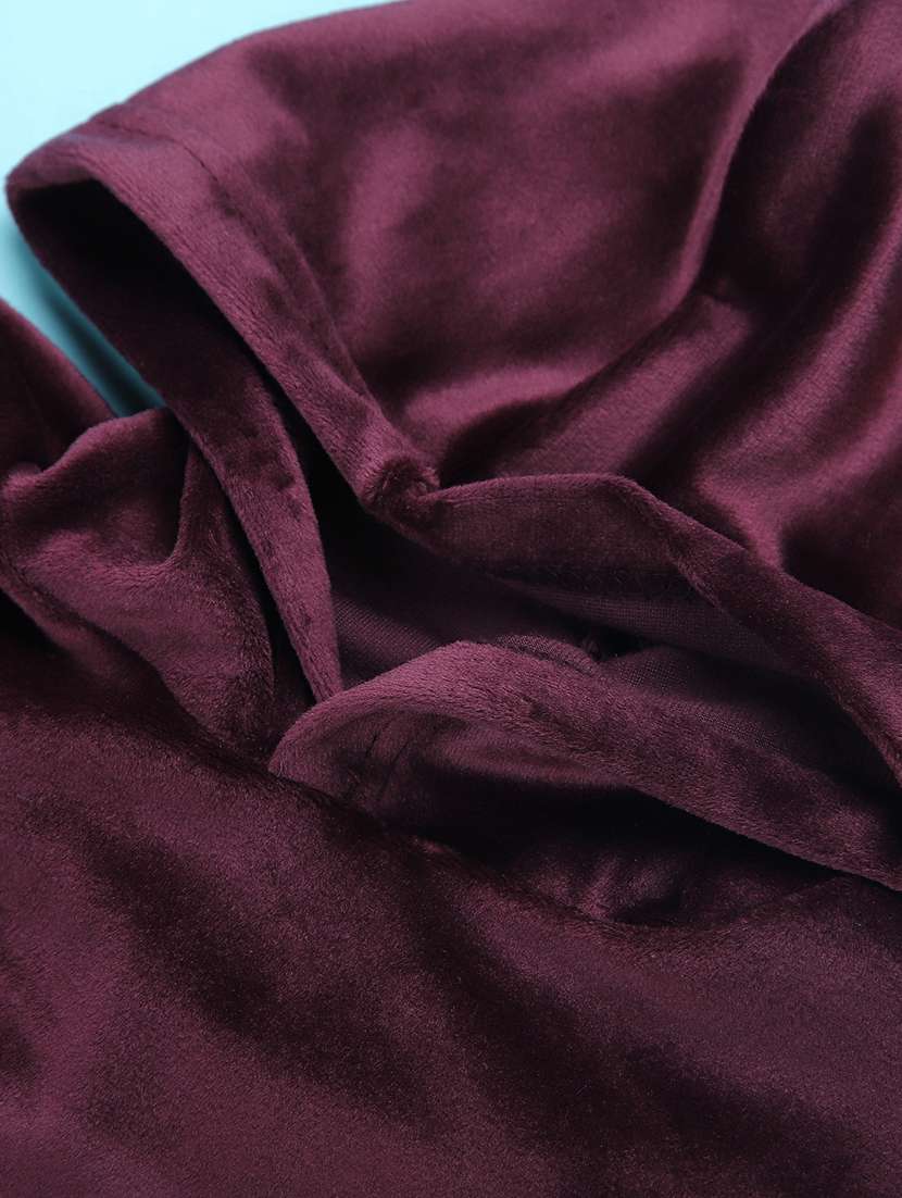 girls solid long sleeve hooded sweatshirt - 22013665 -  Standard Image - 2