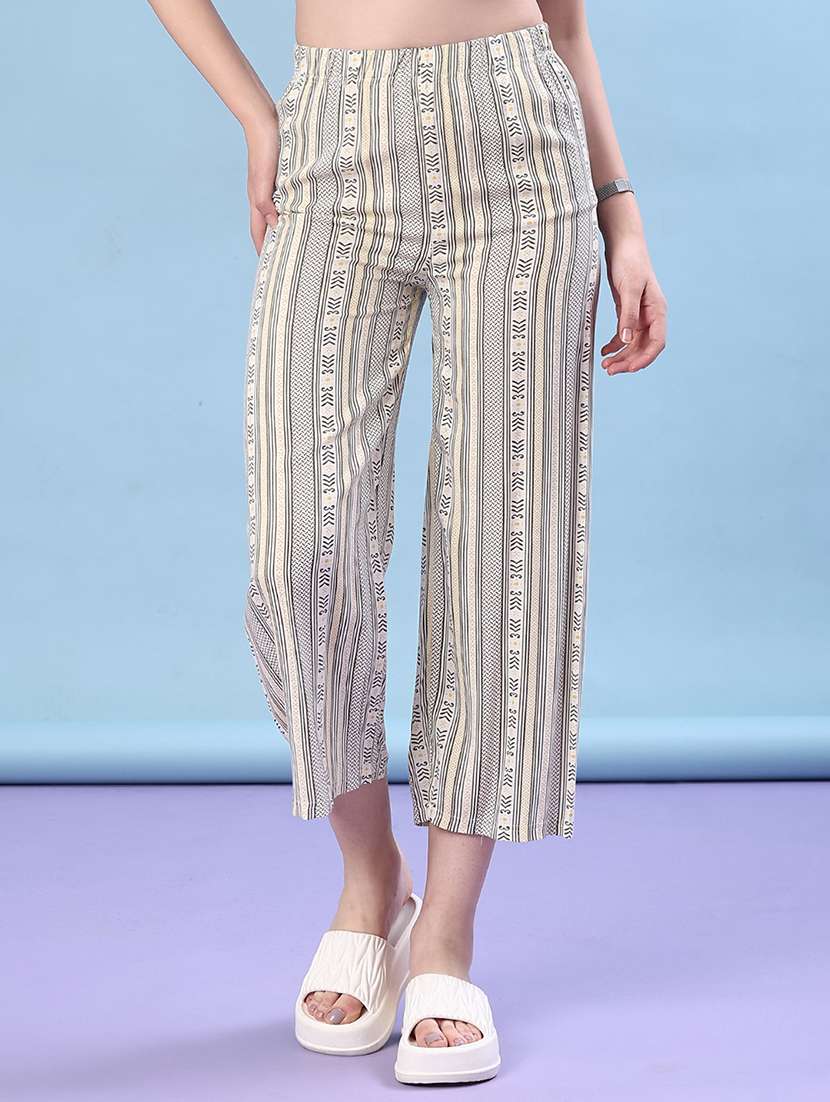 women printed mid rise palazzo