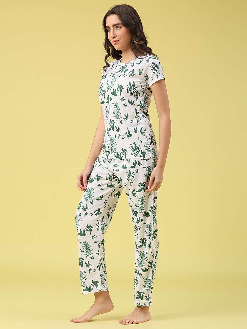 women printed nightwear pyjama set - 22013887 -  Standard Image - 2